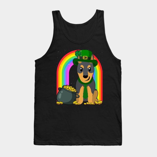 Doberman Rainbow Irish Clover St Patrick Day Dog Gift design Tank Top by theodoros20